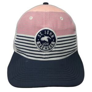 Ahead St John Brewers USVI Trucker Hat Blue Pink White One Size Mesh Snapback